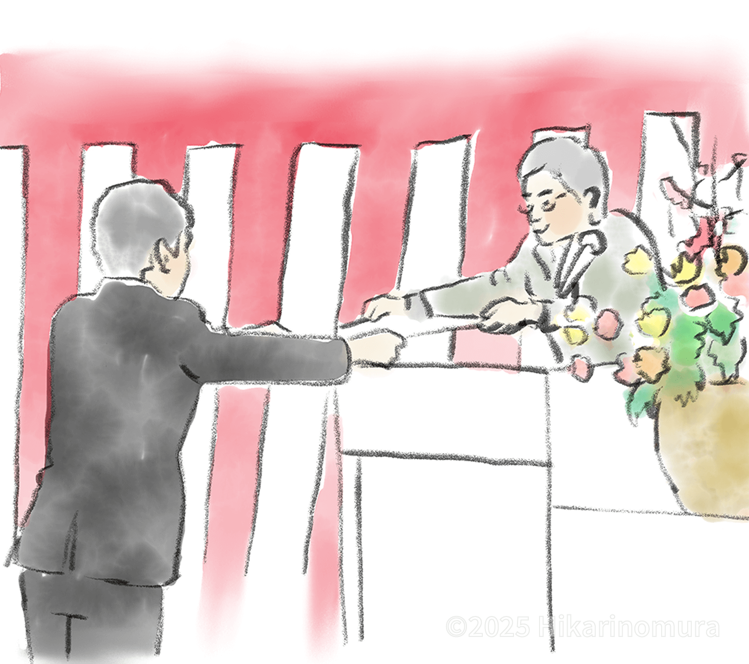 岡本会長から卒業証書を授与されています