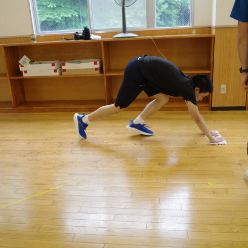 往路の走り拭きをしています